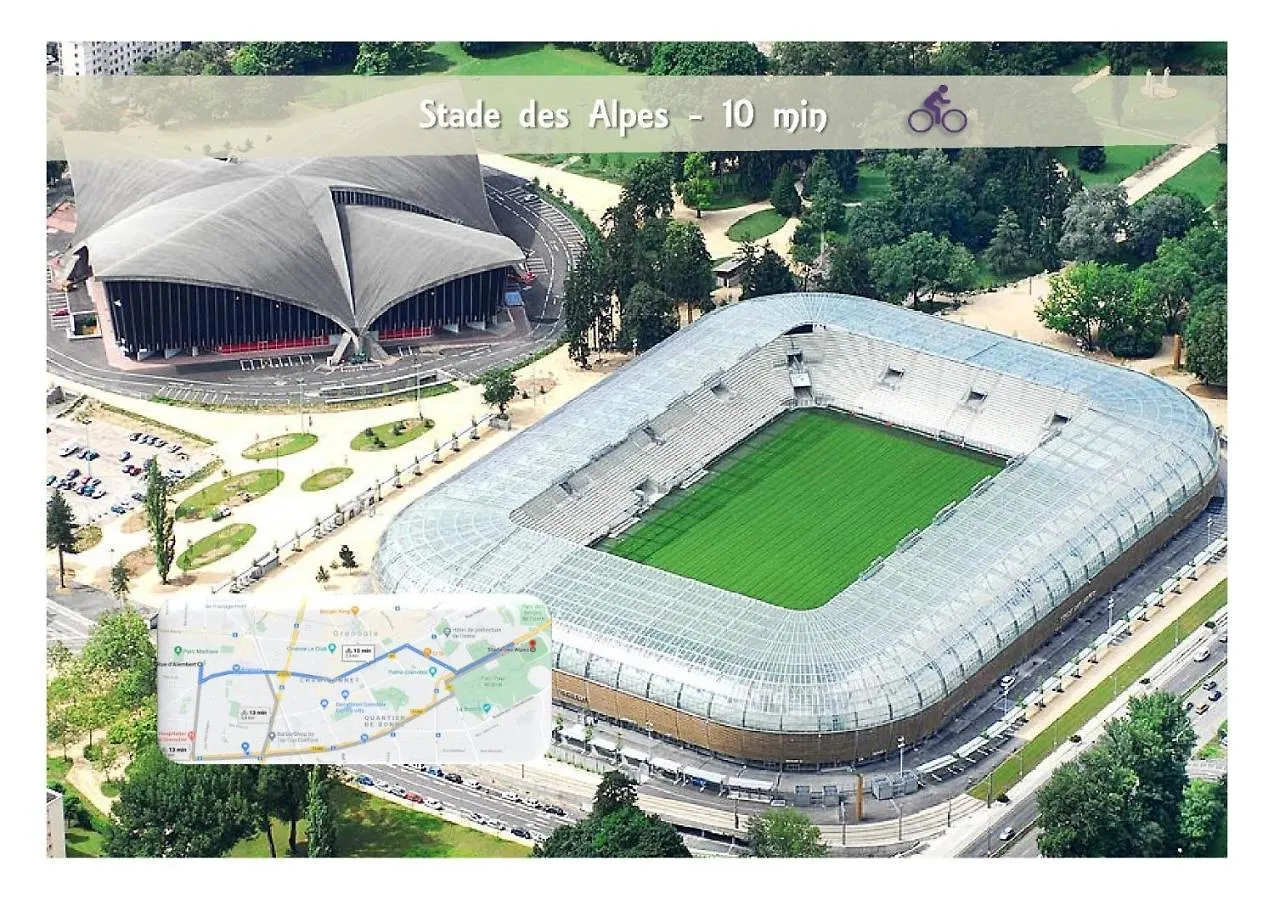 Le 62 - Spacieux T2 Avec Jardin, Parking & Tramway グルノーブル